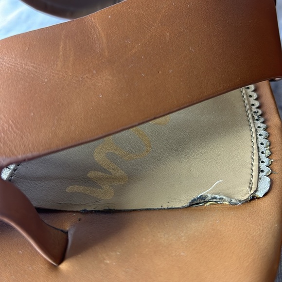 Women’s Sam Edelman Prague ginger brown leather slip on w/block heels size 10.5 - Picture 8 of 8